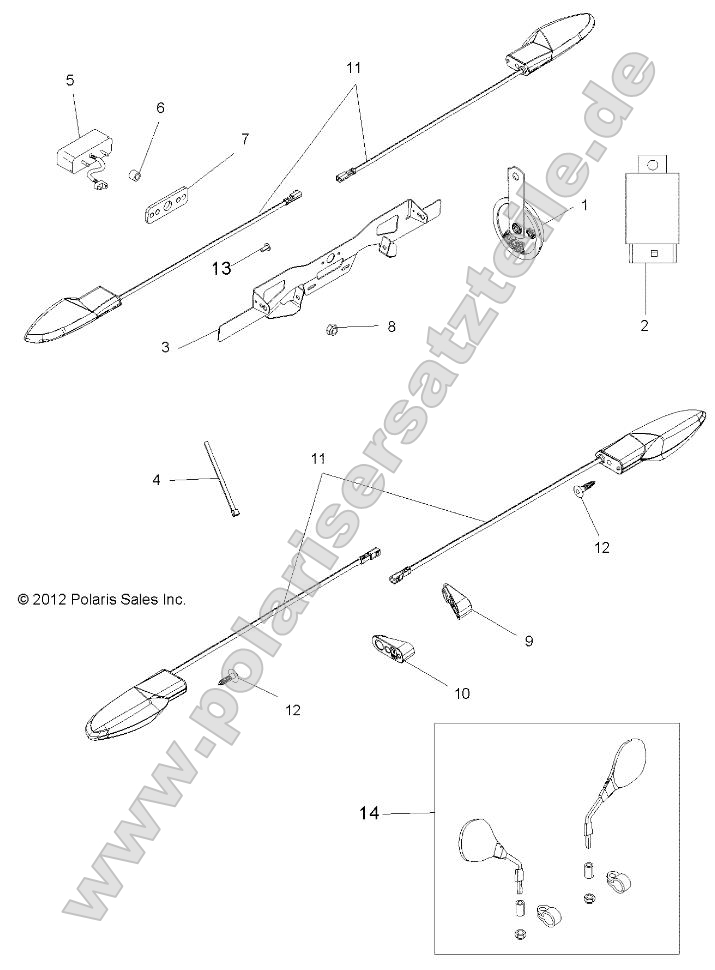 Electrical, Turn Signals, LP Bracket, Mirrors and Horn