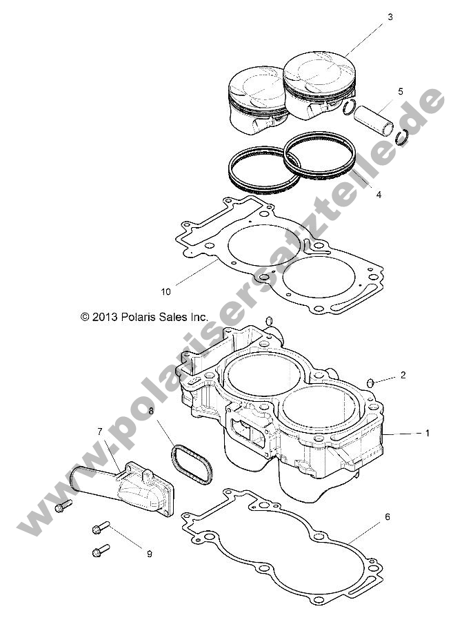 ENGINE, CYLINDER AND PISTON