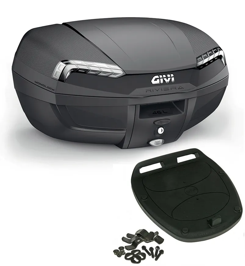 Givi Monolock Topcase E46 NT Tech Riviera - 46 Liter - schwarz - inkl. Montagekit