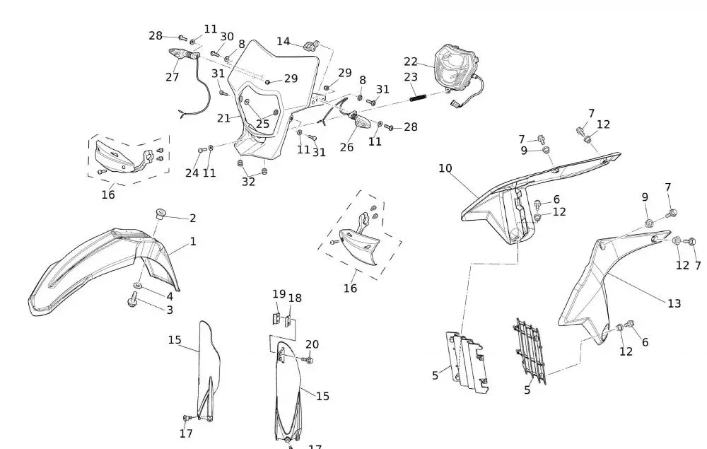 Kunststoffteile vorne