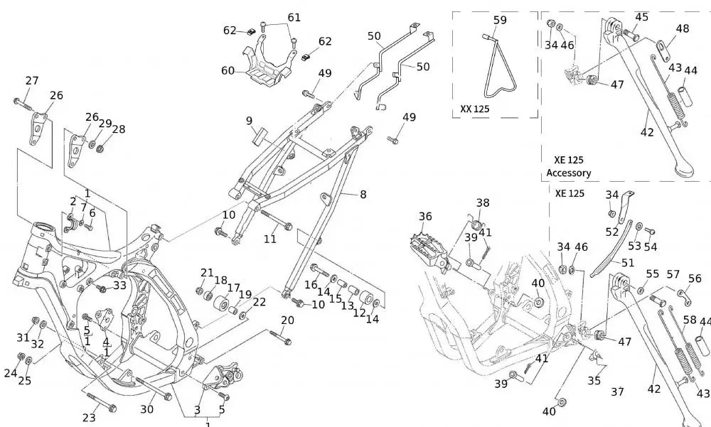 Rahmen - Fussrasten - Ständer