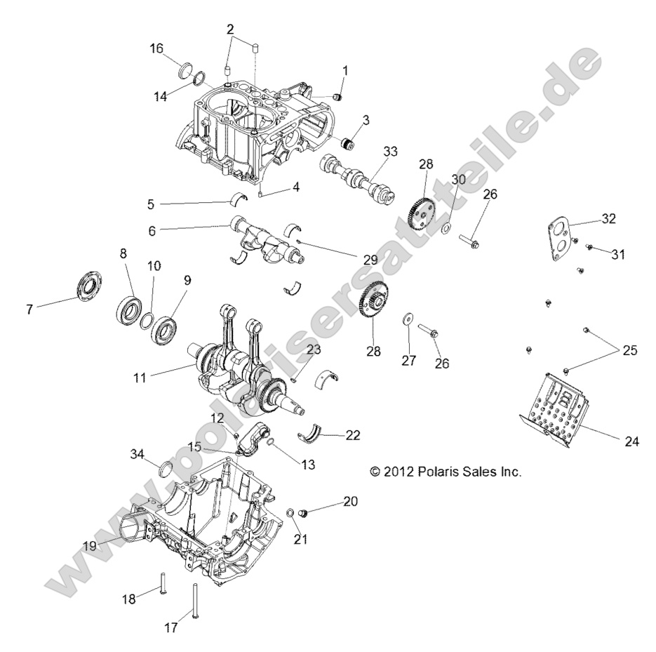 ENGINE, CRANKCASE and CRANKSHAFT