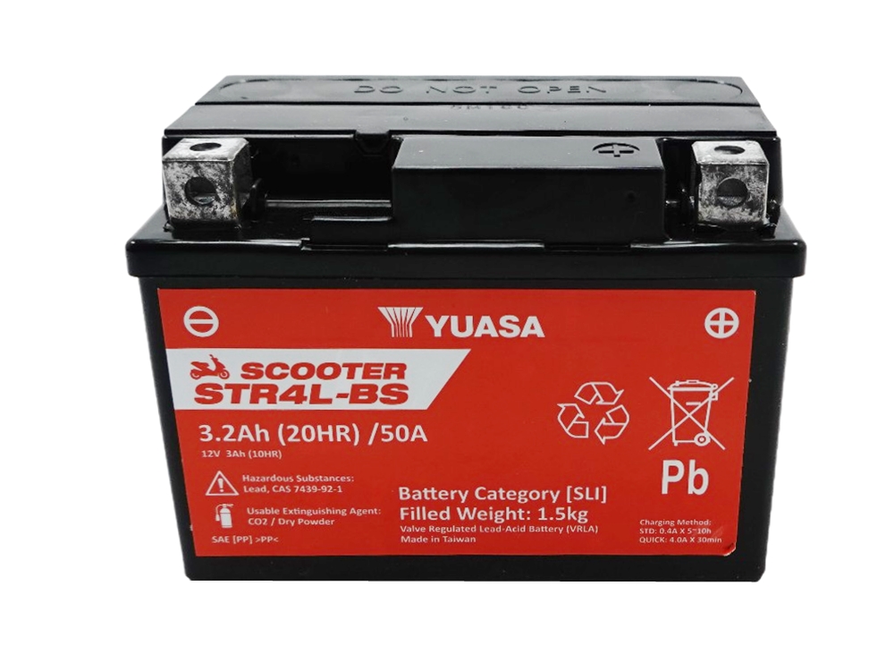Yuasa STR4L-BS AGM Scooter Batterie 12V 3AH CP - Einbaufertig (YTX4L-BS FTX4L-BS CTX4L-BS) Yuasa STR4L-BS AGM Scooter Batterie 12V 3AH CP - Einbaufertig (YTX4L-BS FTX4L-BS CTX4L-BS)