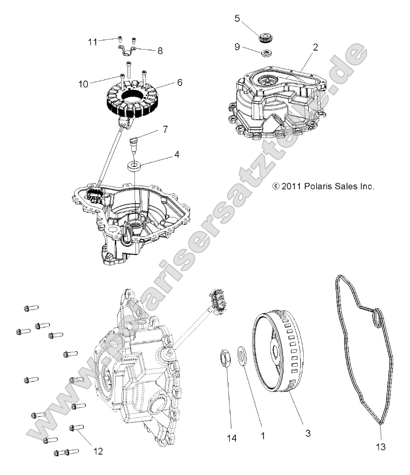 Engine, Stator Cover and Flywheel