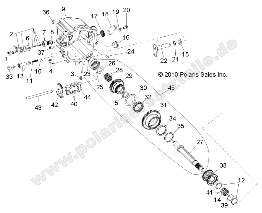 drive train main gearcase internals 2a (Built 5/17/10 and After)