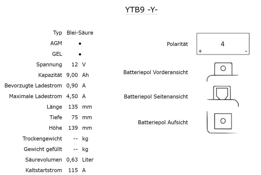 Yuasa_YT9B__YT9B_BS_AGM_Batterie_12V_8AH___Einbaufertig_Daten Yuasa YT9B / YT9B-BS AGM Batterie 12V 8AH - Einbaufertig (YT9B-4 NT9B-4)