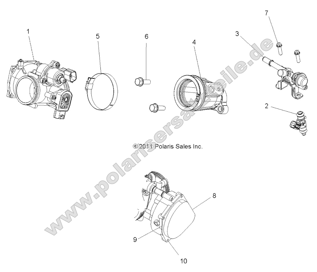 Engine, Throttle Body and Fuel Rail
