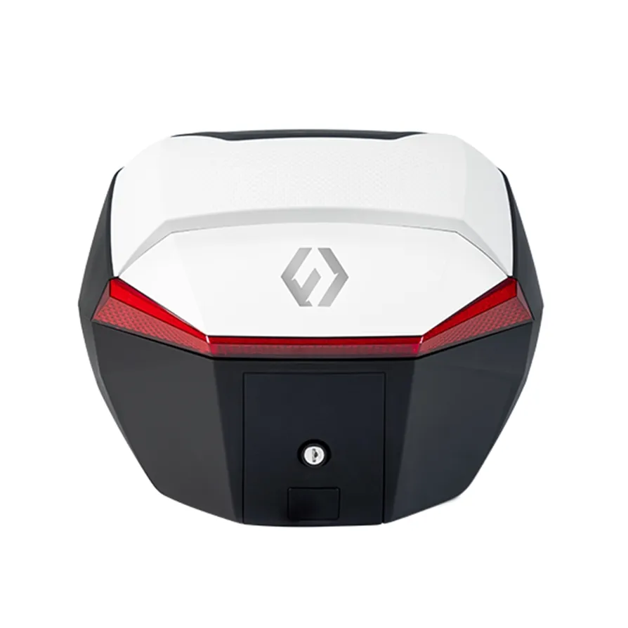 Furchtlos-SHIELD-S-Luxe-Topcase-35-Liter-weiss-rot-FU02TCUP000S25EX-100007-vorne Furchtlos SHIELD S Luxe Topcase - 35 Liter - weiß/rot - inkl. Montagekit