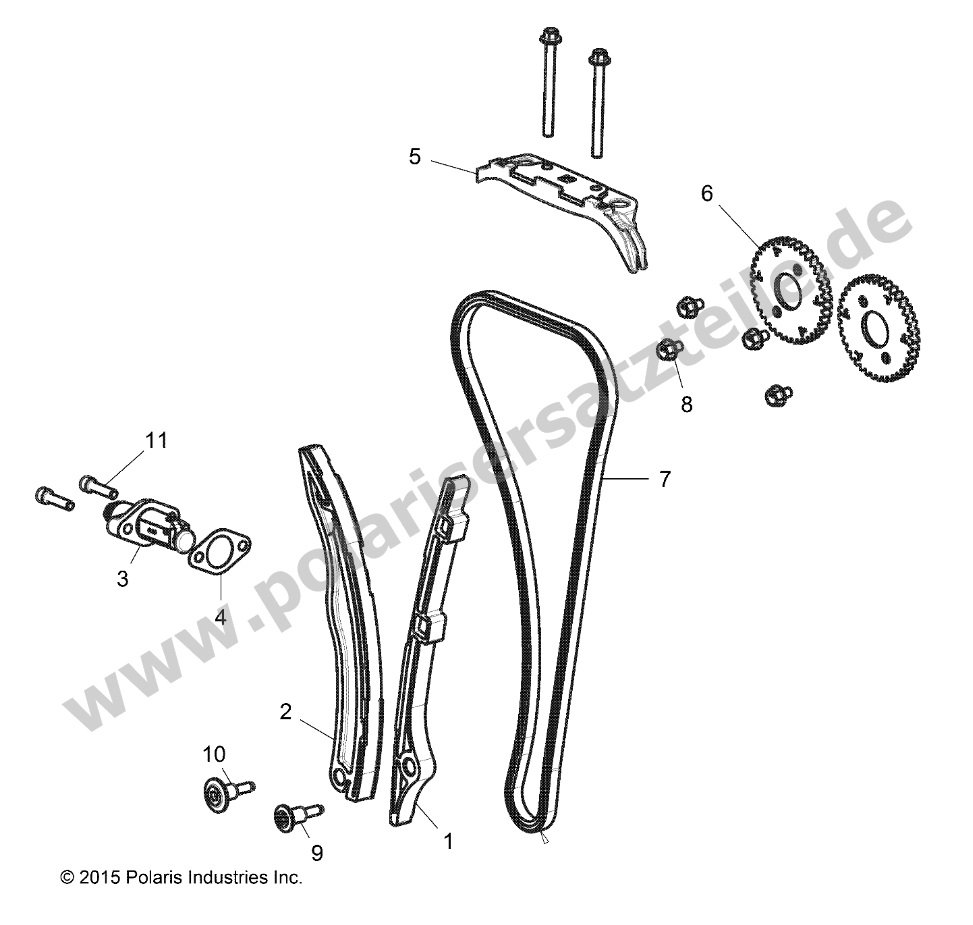 ENGINE, CAM CHAIN AND TENSIONER