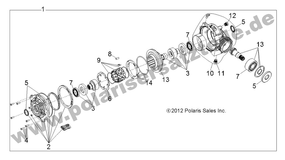 DRIVE TRAIN, FRONT GEARCASE INTERNALS 1333104