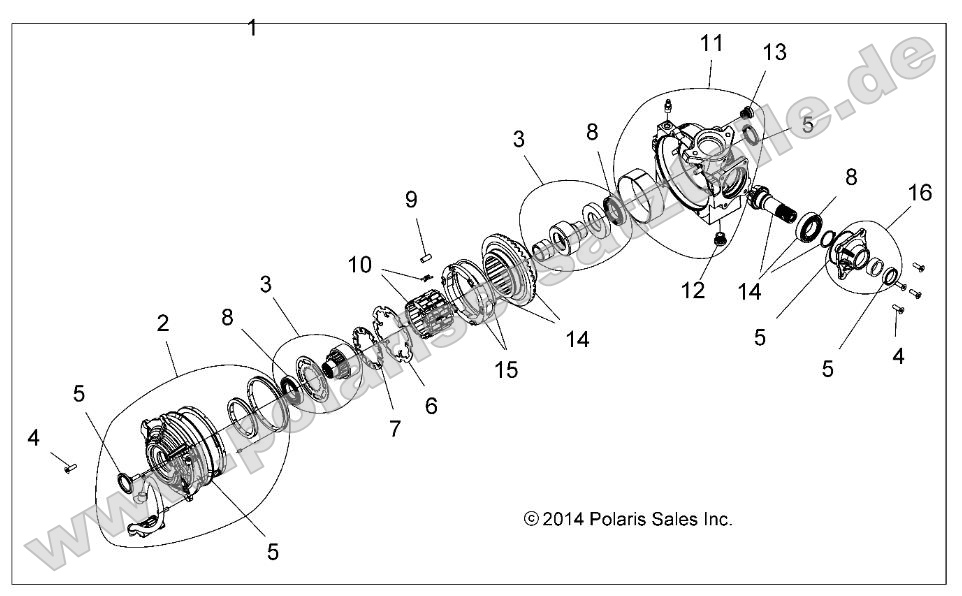 Drive Train, Front Gearcase Internals A16SVE95NM