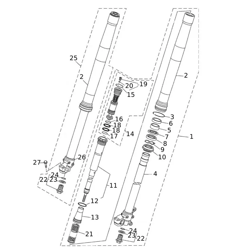 Gabel-Fantic-XX-125-2T-Motocross-2023 Gabel vorne