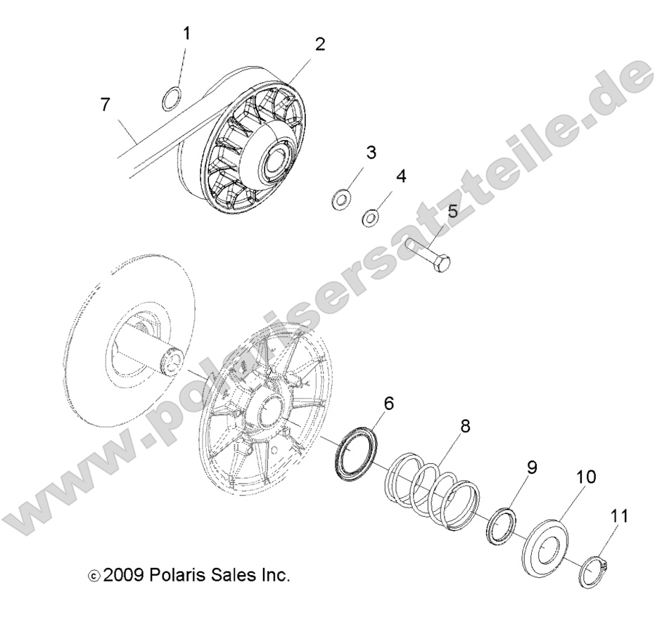 DRIVE TRAIN, SECONDARY CLUTCH