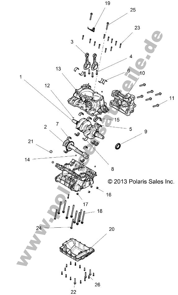 ENGINE, CRANKCASE AND CRANKSHAFT