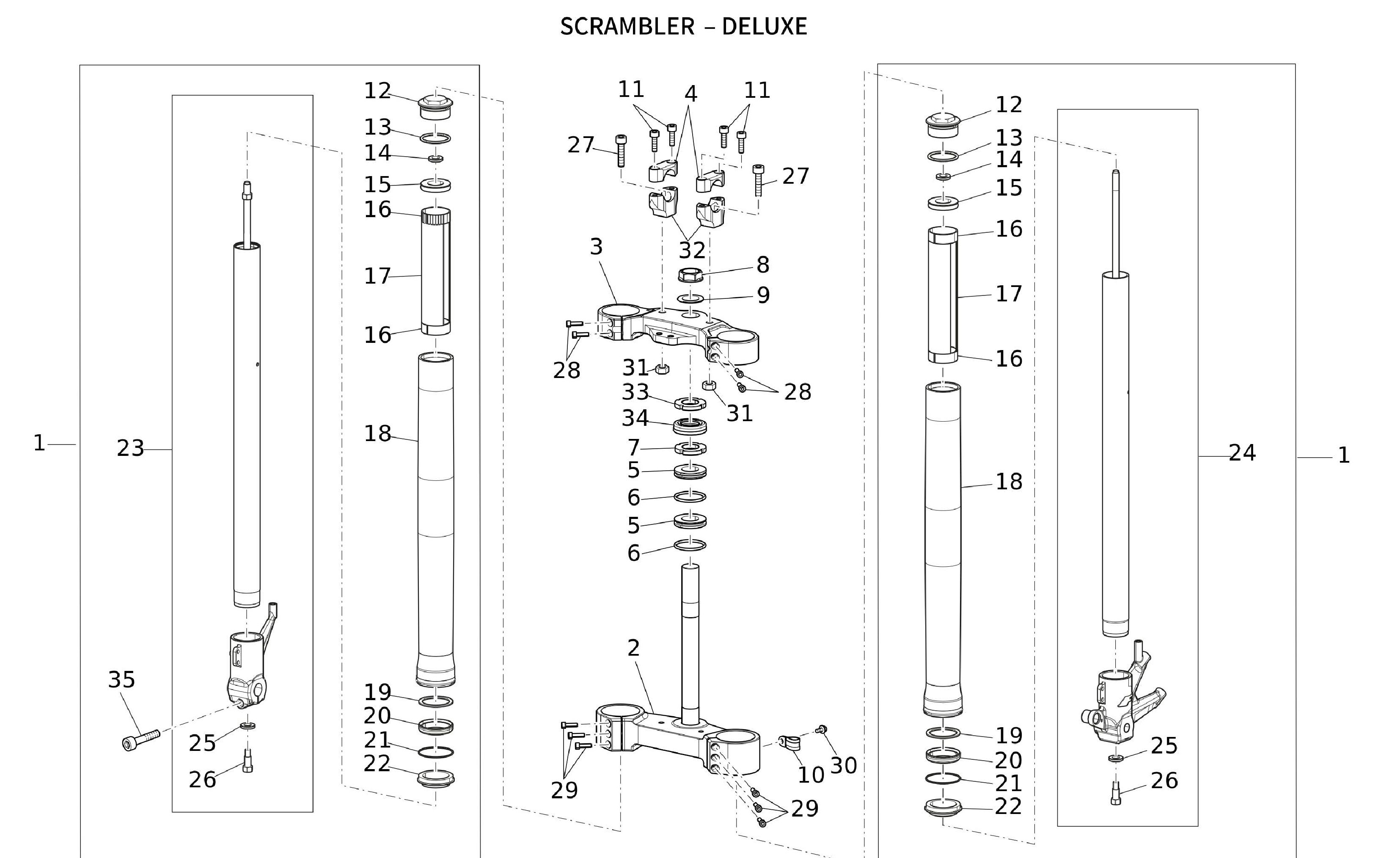 Gabel vorne Scrambler - Deluxe Gabel vorne Scrambler - Deluxe