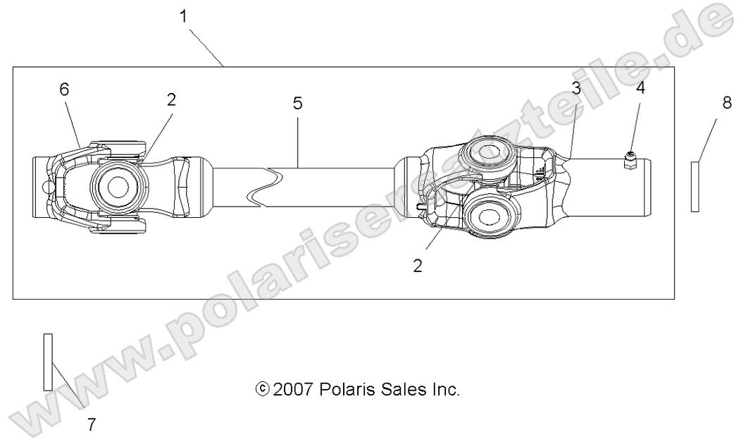DRIVE TRAIN, FRONT PROP SHAFT (Built 9/17/07 and Before)