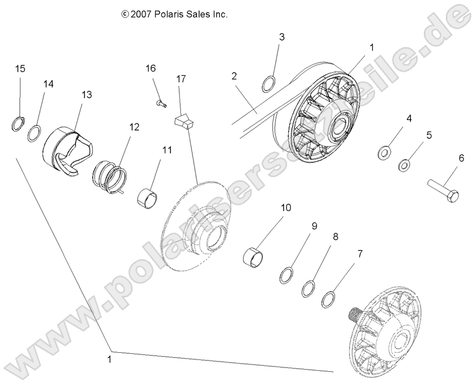 DRIVE TRAIN, SECONDARY CLUTCH