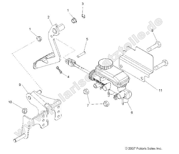 brakes pedal and master cylinder