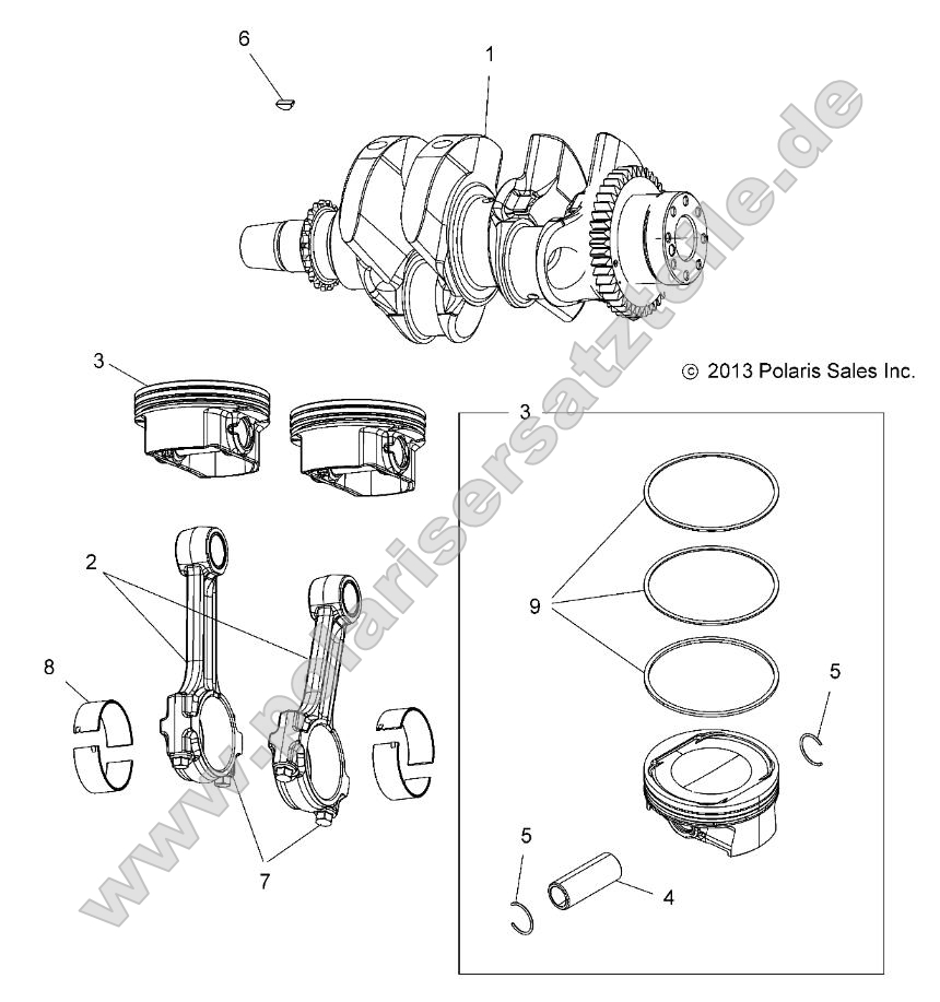 Engine, Crankshaft and Piston
