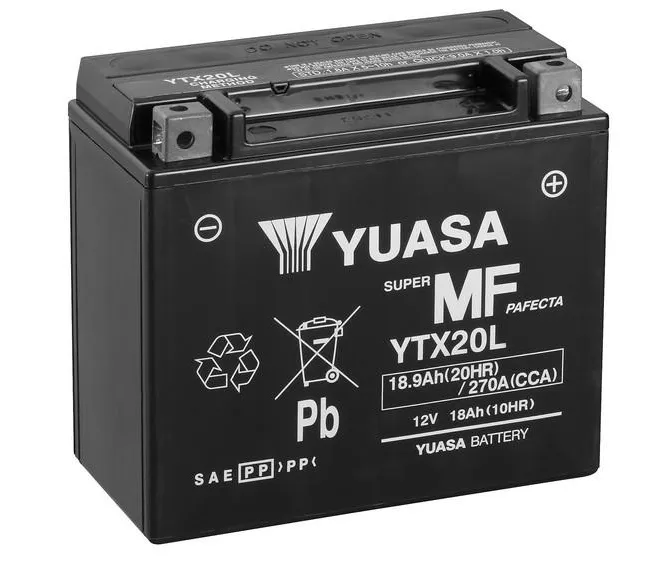 Yuasa YTX20L Batterie AGM 12V 18AH WC - Einbaufertig (YTX20L-BS FTX20L-BS CTX20L-BS) Yuasa YTX20L AGM Batterie 12V 18 AH (WC) ab Werk gefüllt