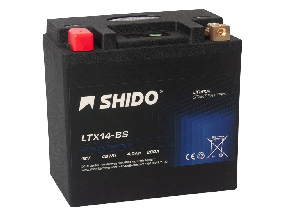 Shido LTX14-BS Lithium Ionen Batterie 12V LiFePO4 (YTX14-BS YTX14H-BS)