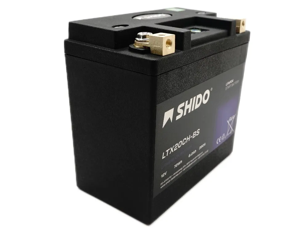 Shido LTX20CH-BS Lithium Ionen Batterie 12V LiFePO4 (YTX20CH-BS FTX20CH-BS)
