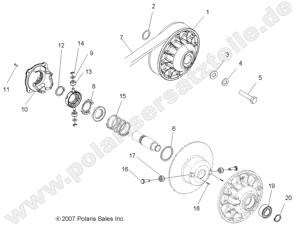 DRIVE TRAIN, SECONDARY CLUTCH