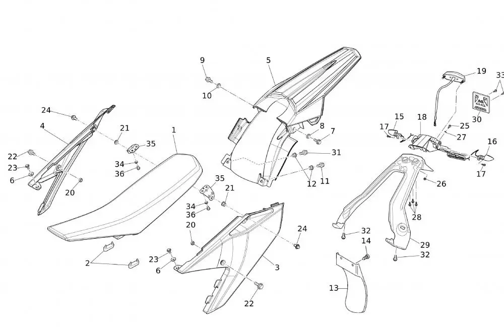 Sitz / Kunststoffteile hinten