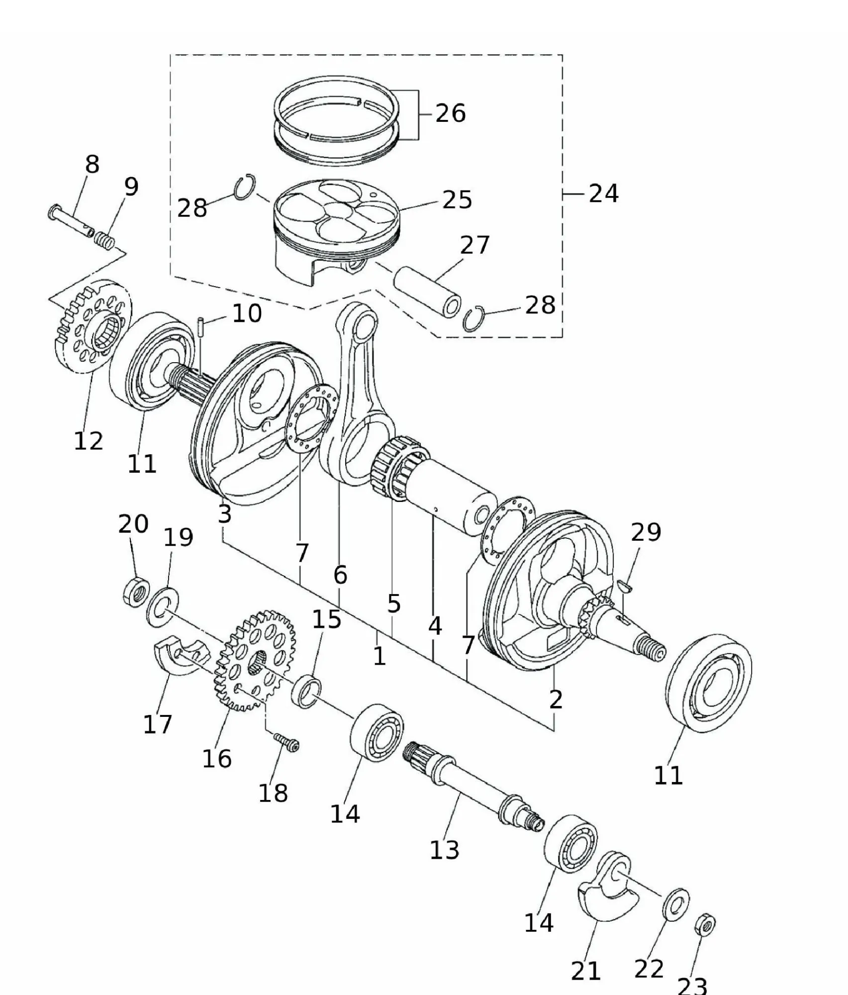Kurbelwelle / Kolben Kurbelwelle / Kolben