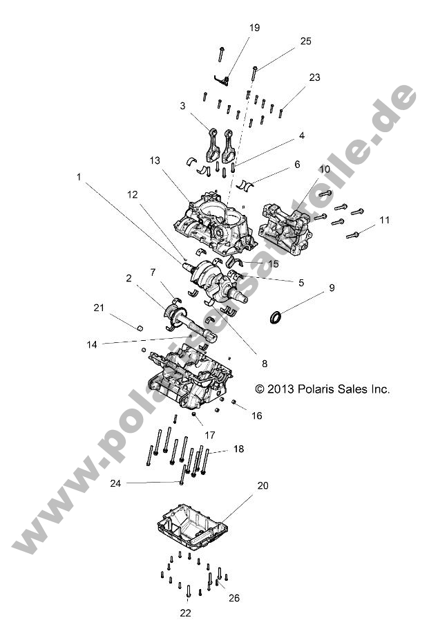 ENGINE, CRANKCASE AND CRANKSHAFT