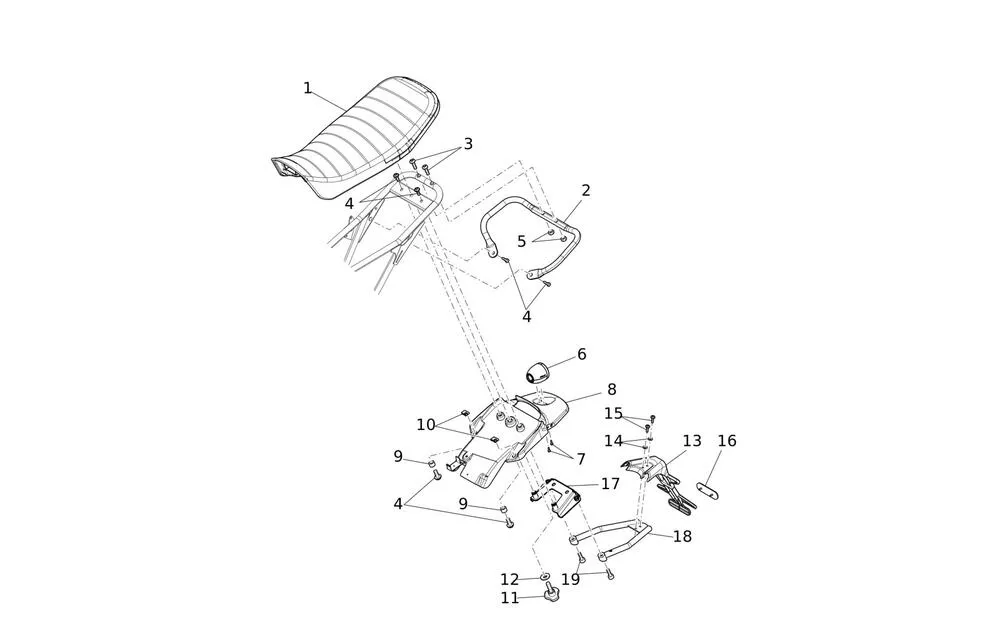 Caballero125MY24-Karosserie-hinten Sitzbank / Karosserie hinten