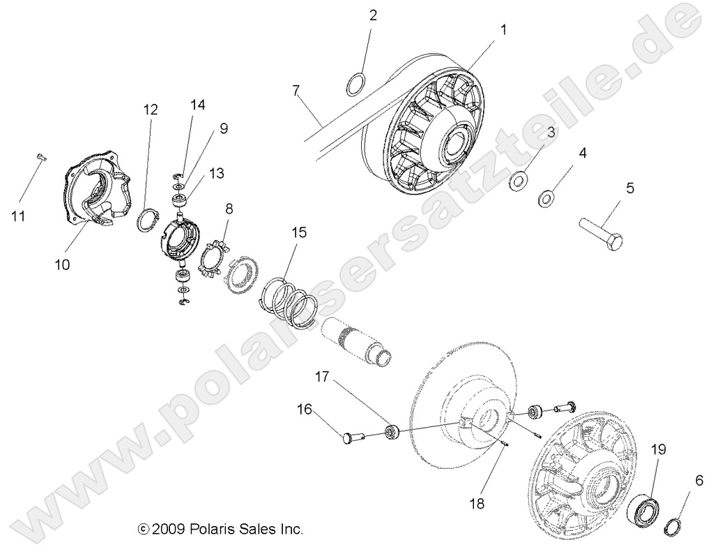DRIVE TRAIN, SECONDARY CLUTCH