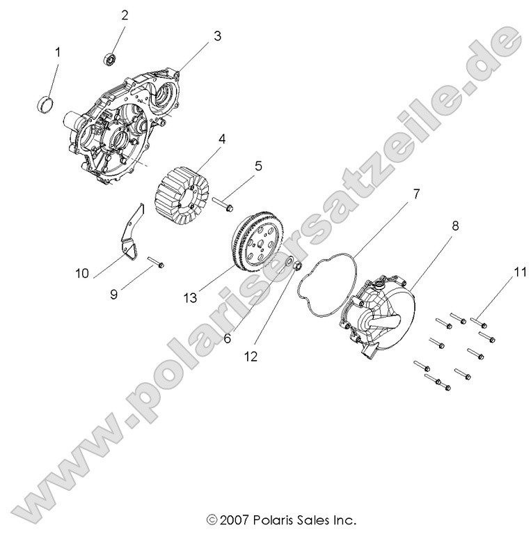 engine stator and flywheel