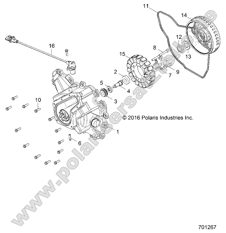 Engine, Stator Cover and Flywheel