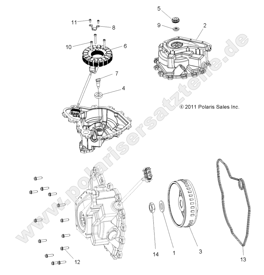 ENGINE, STATOR COVER and FLYWHEEL