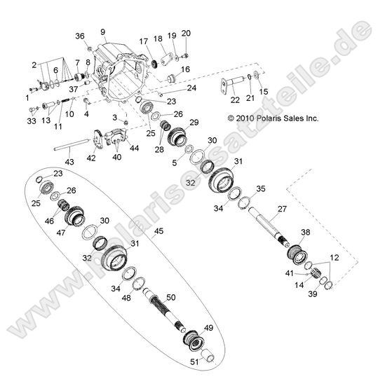 drive train main gearcase internals 2 (Built 5/17/10 and After)