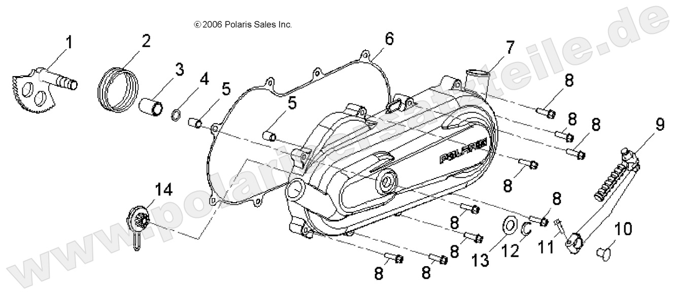 ENGINE, CLUTCH COVER and KICK START