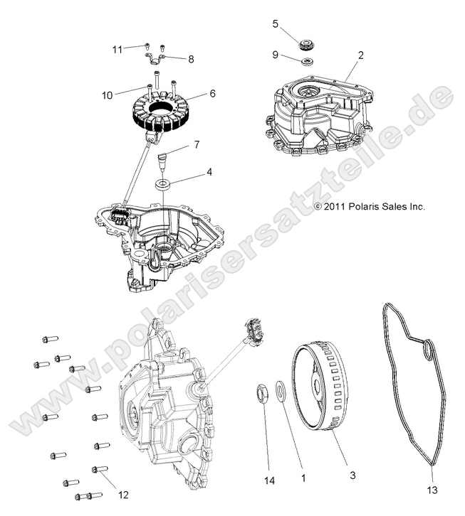 ENGINE, STATOR COVER and FLYWHEEL
