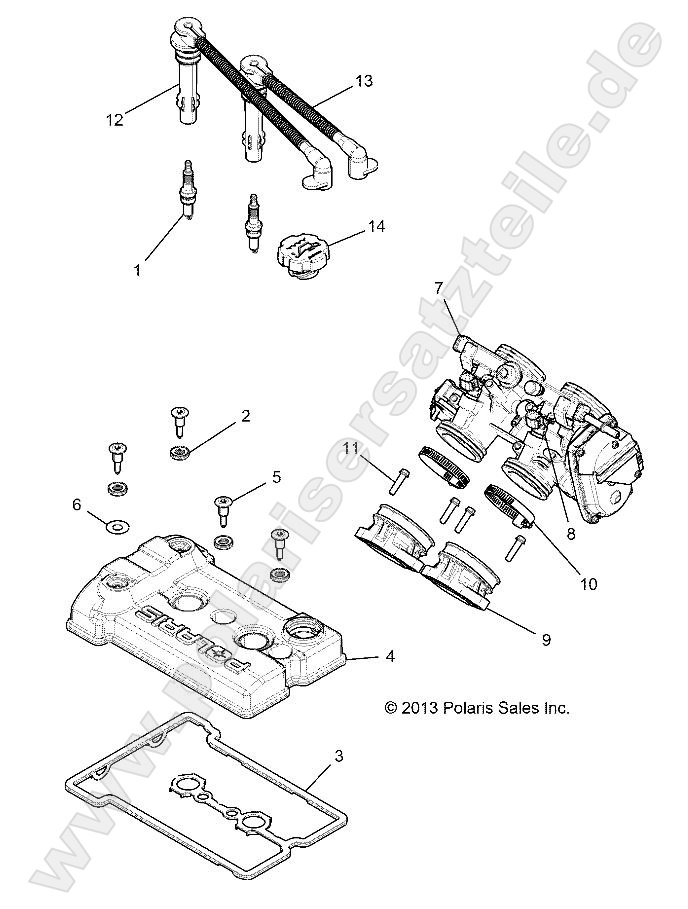 ENGINE, THROTTLE BODY AND VALVE COVER