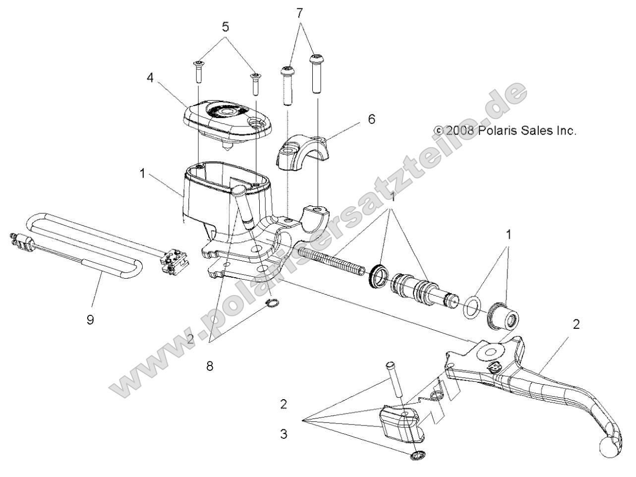 Brakes, Front Brake Lever and Master Cylinder