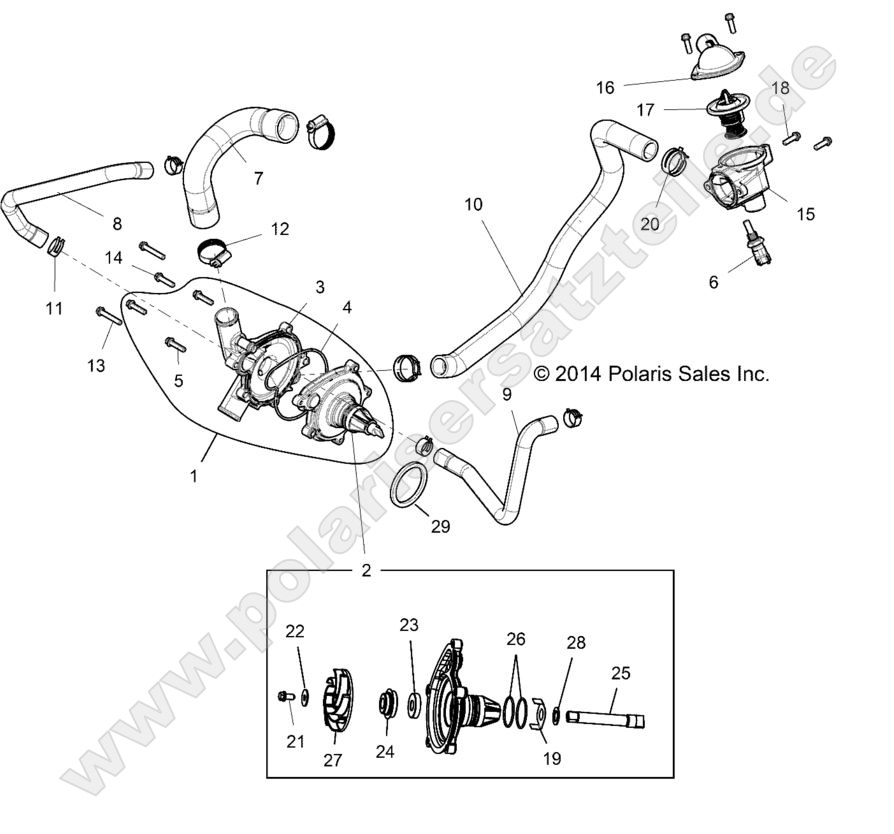 ENGINE, WATERPUMP AND BYPASS