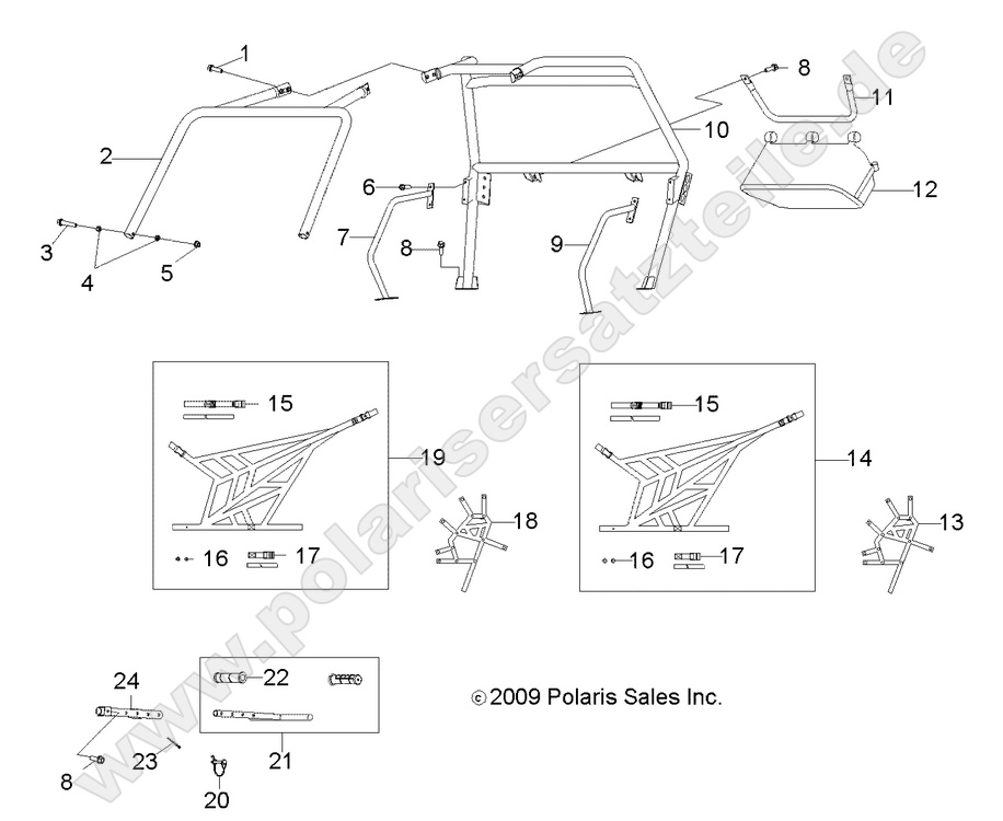 chassis cab frame and side nets