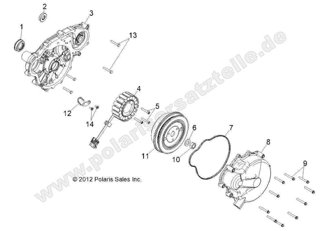 ENGINE, STATOR and FLYWHEEL