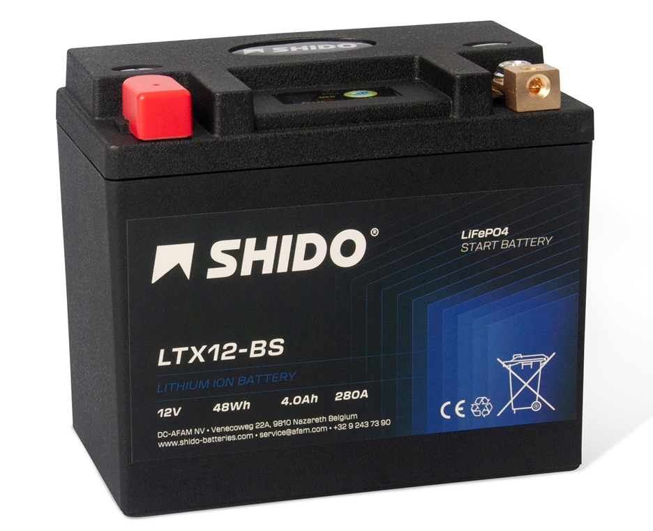 Shido LTX12-BS Lithium Ionen Batterie 12V LiFePO4 (YTX12-BS FTX12-BS)