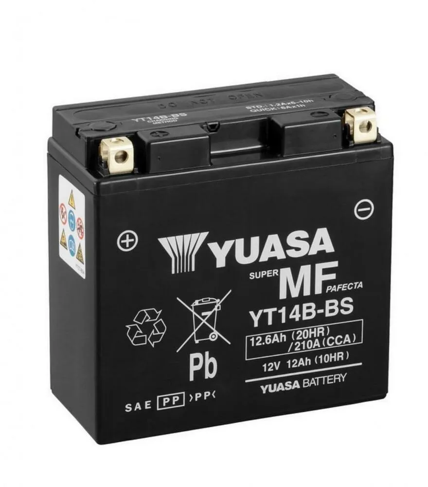 Yuasa_YT14B_BS_AGM_Batterie_12V_12AH___Einbaufertig Yuasa YT14B-BS AGM Batterie 12V 12AH - Einbaufertig (YT12-B4)