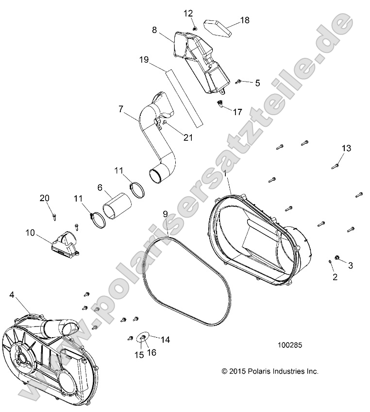 Drive Train, Clutch Cover and Ducting