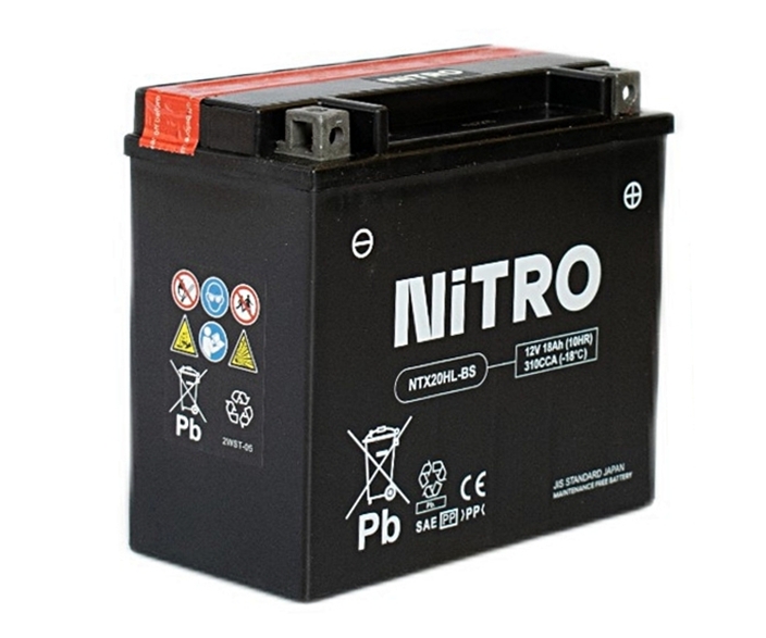 Nitro NTX20HL-BS AGM Batterie 12V 18AH - Einbaufertig (YTX20HL-BS 65989)