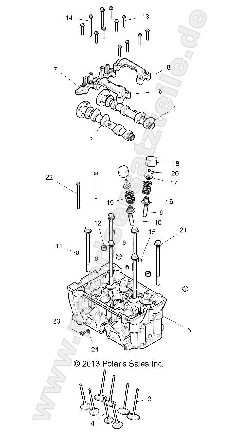 ENGINE, CYLINDER HEAD AND VALVES