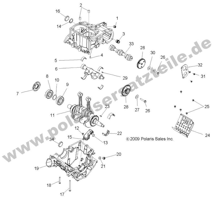 ENGINE, CRANKCASE and CRANKSHAFT
