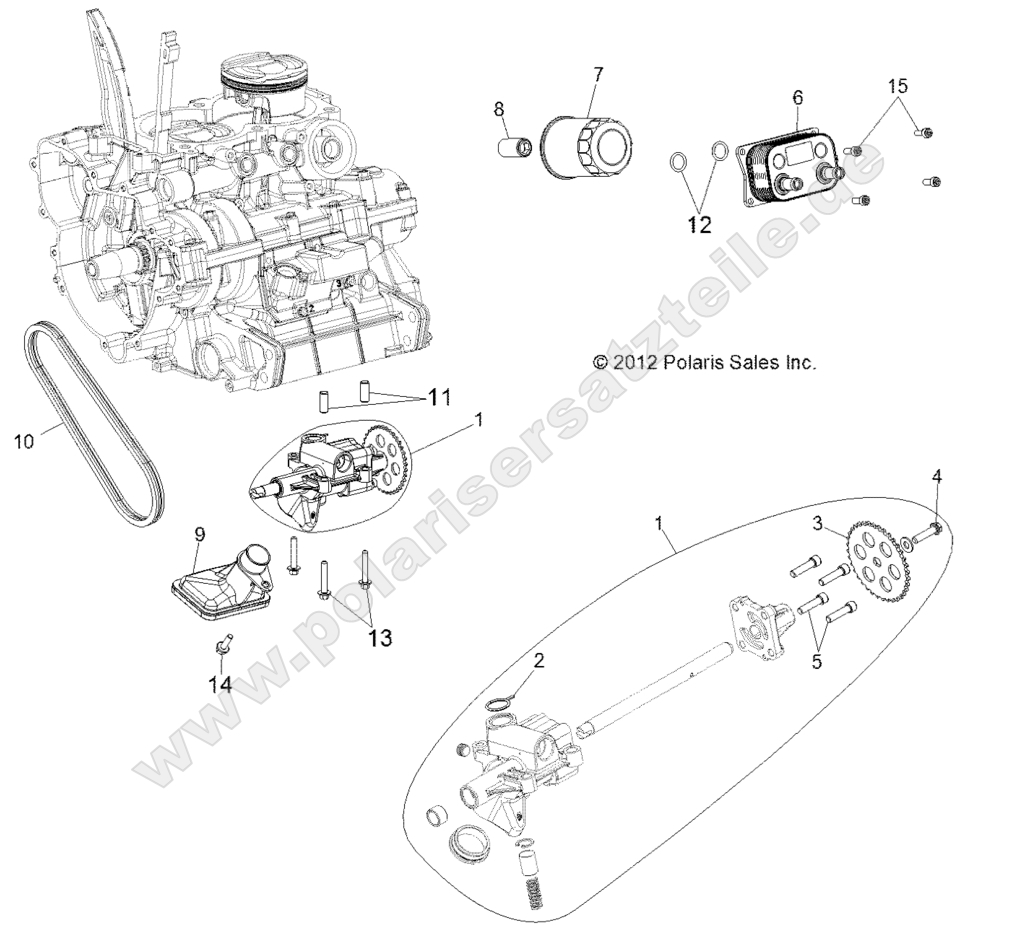 ENGINE, OIL PUMP and OIL COOLER